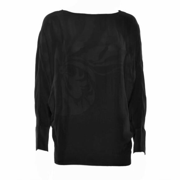 Stella McCartney Black Silk Open Back Sheer Floral Long Sleeve Top XS, MSRP $495 - Picture 5 of 5